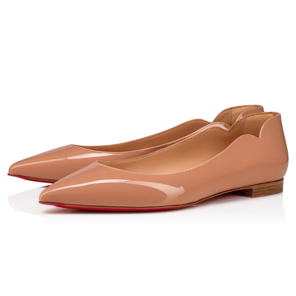 Christian Louboutin Hot Chickita Flat Blush Nude Patent Ballet Ballerina 39.5 - Picture 1 of 15